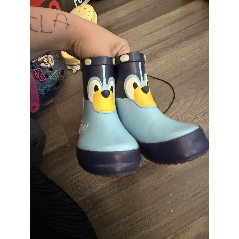 Bluey Toddler Unisex Rain Boots Animal Pattern Pull On Rubber Boots Size 5 New‎